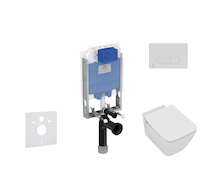 Ideal Standard ProSys - Set předstěnové instalace, klozetu a sedátka Strada II, tlačítka Oleas M1, Aquablade, SoftClose, chrom