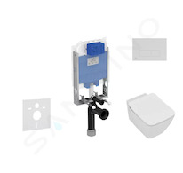 Ideal Standard ProSys - Set předstěnové instalace, klozetu a sedátka Strada II, tlačítka Oleas M2, Aquablade, SoftClose, chrom