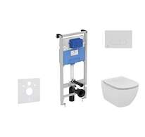Ideal Standard ProSys - Set předstěnové instalace, klozetu a sedátka Tesi, tlačítka Oleas M1, Rimless, SoftClose, bílá ProSys12