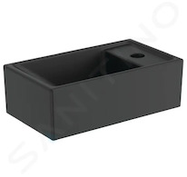 Ideal Standard Tempo - Umývátko 37x21 cm, bez přepadu, otvor pro baterii vpravo, černá E2112V3