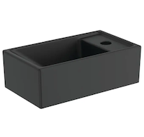 Ideal Standard Tempo - Umývátko 37x21 cm, bez přepadu, otvor pro baterii vpravo, černá E2112V3