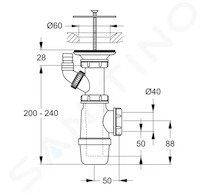 Ideal Standard Výlevky - Sifon vč. krytky odpadu, chrom D5870AA