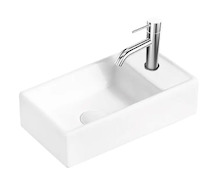 kielle Arkas I - Umývátko 42x23 cm, bez přepadu, 1 otvor pro baterii vpravo, bílá 30611400R