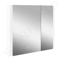 kielle Arkas I - Zrcadlová skříňka s LED osvětlením, vyhříváním a USB portem, 80x70x13 cm, bílá 50111810