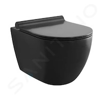 kielle Gaia - Závěsné WC se sedátkem SoftClose, Rimless, matná černá 30115040
