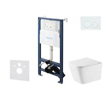 kielle Genesis New - Set předstěnové instalace, klozetu Arkas I, Vortex Rimless+, sedátka softclose a tlačítka Gemini New I, les