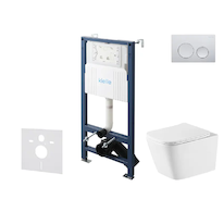 kielle Genesis New - Set předstěnové instalace, klozetu Arkas I, Vortex Rimless+, sedátka softclose a tlačítka Gemini New I, les