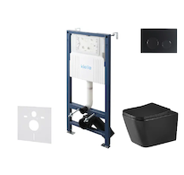 kielle Genesis New - Set předstěnové instalace, klozetu Arkas I, Vortex Rimless+, sedátka softclose a tlačítka Gemini New II, ma