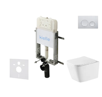 kielle Genesis New - Set předstěnové instalace, klozetu Arkas I, Vortex Rimless+, sedátka softclose a tlačítka Gemini New I, les