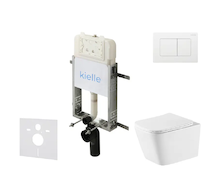 kielle Genesis New - Set předstěnové instalace, klozetu Arkas I, Vortex Rimless+, sedátka softclose a tlačítka Gemini New III, l