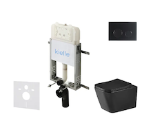 kielle Genesis New - Set předstěnové instalace, klozetu Arkas I, Vortex Rimless+, sedátka softclose a tlačítka Gemini New II, ma