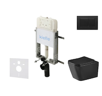 kielle Genesis New - Set předstěnové instalace, klozetu Arkas I, Vortex Rimless+, sedátka softclose a tlačítka Gemini New III, m