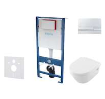 kielle Genesis - Set předstěnové instalace, klozetu Architectura a sedátka softclose, tlačítko Gemini l, lesklý chrom SANI11AK11