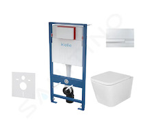 kielle Genesis - Set předstěnové instalace, klozetu Arkas I, sedátka softclose a tlačítka Gemini I, chrom 30505SS02
