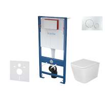 kielle Genesis - Set předstěnové instalace, klozetu Arkas I, sedátka softclose a tlačítka Gemini II, lesklý chrom 30505SS40