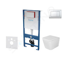 kielle Genesis - Set předstěnové instalace, klozetu Arkas I, sedátka softclose a tlačítka Gemini III, lesklý chrom 30505SS34