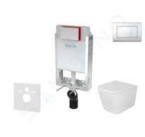 kielle Genesis - Set předstěnové instalace, klozetu Arkas I, sedátka softclose a tlačítka Gemini III, lesklý chrom 30505SZ34
