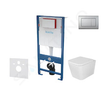 kielle Genesis - Set předstěnové instalace, klozetu Arkas I, sedátka softclose a tlačítka Gemini III, matný chrom 30505SS35