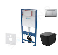 kielle Genesis - Set předstěnové instalace, klozetu Arkas I, sedátka softclose a tlačítka Gemini III, matný chrom 30505SS42