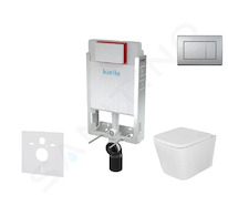 kielle Genesis - Set předstěnové instalace, klozetu Arkas I, sedátka softclose a tlačítka Gemini III, matný chrom 30505SZ35