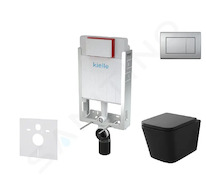 kielle Genesis - Set předstěnové instalace, klozetu Arkas I, sedátka softclose a tlačítka Gemini III, matný chrom 30505SZ42