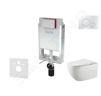 kielle Genesis - Set předstěnové instalace, klozetu Gaia, sedátka softclose a tlačítka Gemini II, lesklý chrom 30505SZ54