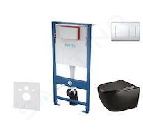 kielle Genesis - Set předstěnové instalace, klozetu Gaia, sedátka softclose a tlačítka Gemini III, lesklý chrom 30505SS44