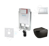 kielle Genesis - Set předstěnové instalace, klozetu Gaia, sedátka softclose a tlačítka Gemini III, lesklý chrom 30505SZ44