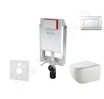 kielle Genesis - Set předstěnové instalace, klozetu Gaia, sedátka softclose a tlačítka Gemini III, lesklý chrom 30505SZ48