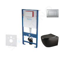 kielle Genesis - Set předstěnové instalace, klozetu Gaia, sedátka softclose a tlačítka Gemini III, matný chrom 30505SS45