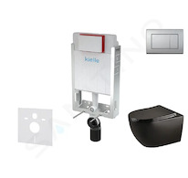 kielle Genesis - Set předstěnové instalace, klozetu Gaia, sedátka softclose a tlačítka Gemini III, matný chrom 30505SZ45