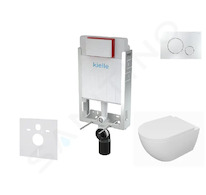 kielle Genesis - Set předstěnové instalace, klozetu Oudee, sedátka softclose a tlačítka Gemini II, lesklý chrom 30505SZ68