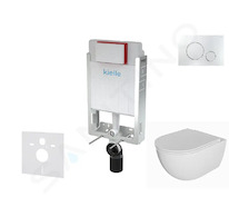 kielle Genesis - Set předstěnové instalace, klozetu Oudee, sedátka softclose a tlačítka Gemini II, lesklý chrom 30505SZ75