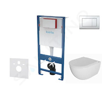kielle Genesis - Set předstěnové instalace, klozetu Oudee, sedátka softclose a tlačítka Gemini III, lesklý chrom 30505SS69