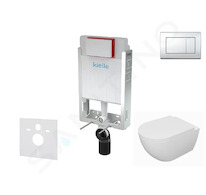 kielle Genesis - Set předstěnové instalace, klozetu Oudee, sedátka softclose a tlačítka Gemini III, lesklý chrom 30505SZ62