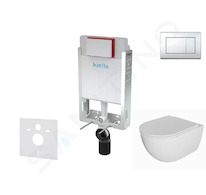kielle Genesis - Set předstěnové instalace, klozetu Oudee, sedátka softclose a tlačítka Gemini III, lesklý chrom 30505SZ69