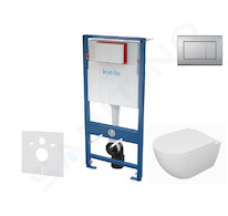 kielle Genesis - Set předstěnové instalace, klozetu Oudee, sedátka softclose a tlačítka Gemini III, matný chrom 30505SS63