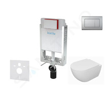 kielle Genesis - Set předstěnové instalace, klozetu Oudee, sedátka softclose a tlačítka Gemini III, matný chrom 30505SZ63