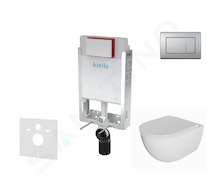 kielle Genesis - Set předstěnové instalace, klozetu Oudee, sedátka softclose a tlačítka Gemini III, matný chrom 30505SZ70
