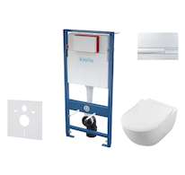 kielle Genesis - Set předstěnové instalace, klozetu Subway a sedátka softclose, CeramicPlus, tlačítko Gemini l, lesklý chrom SAN
