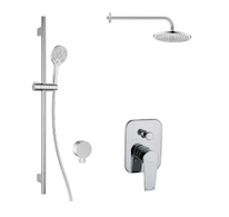 kielle Harmonia - Sprchový set s baterií pod omítku, pro 2 spotřebiče, s příslušenstvím EcoSpare a tělesem, chrom 20623SP80