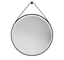 kielle Idolio - Zrcadlo s LED osvětlením a vyhříváním, průměr 59 cm, černá 50324004