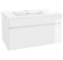 kielle Nefia - Skříňka s umyvadlem 80 cm, lesklá bílá 50027S800