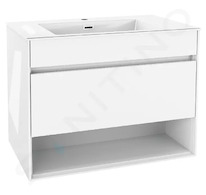 kielle Nefia - Skříňka s umyvadlem 80 cm, lesklá bílá 50027S810