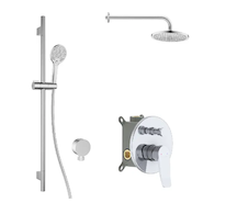 kielle Nefia - Sprchový set s baterií pod omítku, pro 2 spotřebiče, s příslušenstvím EcoSpare a tělesem, chrom 20627SP100