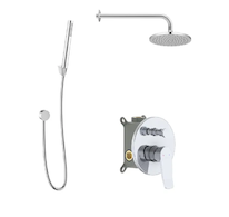 kielle Nefia - Sprchový set s baterií pod omítku, pro 2 spotřebiče, s příslušenstvím EcoSpare a tělesem, chrom 20627SP120