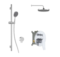 kielle Nefia - Sprchový set s baterií pod omítku, pro 2 spotřebiče, s příslušenstvím EcoSpare a tělesem, chrom 20627SP90