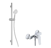 kielle Nefia - Sprchový set s baterií, tyčí, hadicí a sprchovou hlavicí EcoSpare, chrom 20627SN10