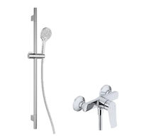 kielle Nefia - Sprchový set s baterií, tyčí, hadicí a sprchovou hlavicí EcoSpare, chrom 20627SN40