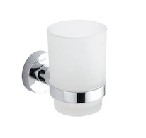 kielle Oudee - Sklenka na kartáčky a pastu s držákem, matné sklo/chrom 40002020